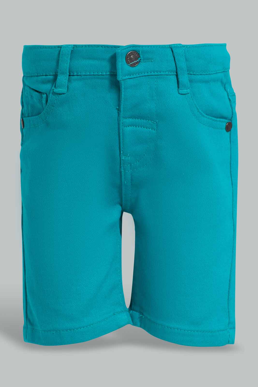 Teal Denim Short For Baby Boys