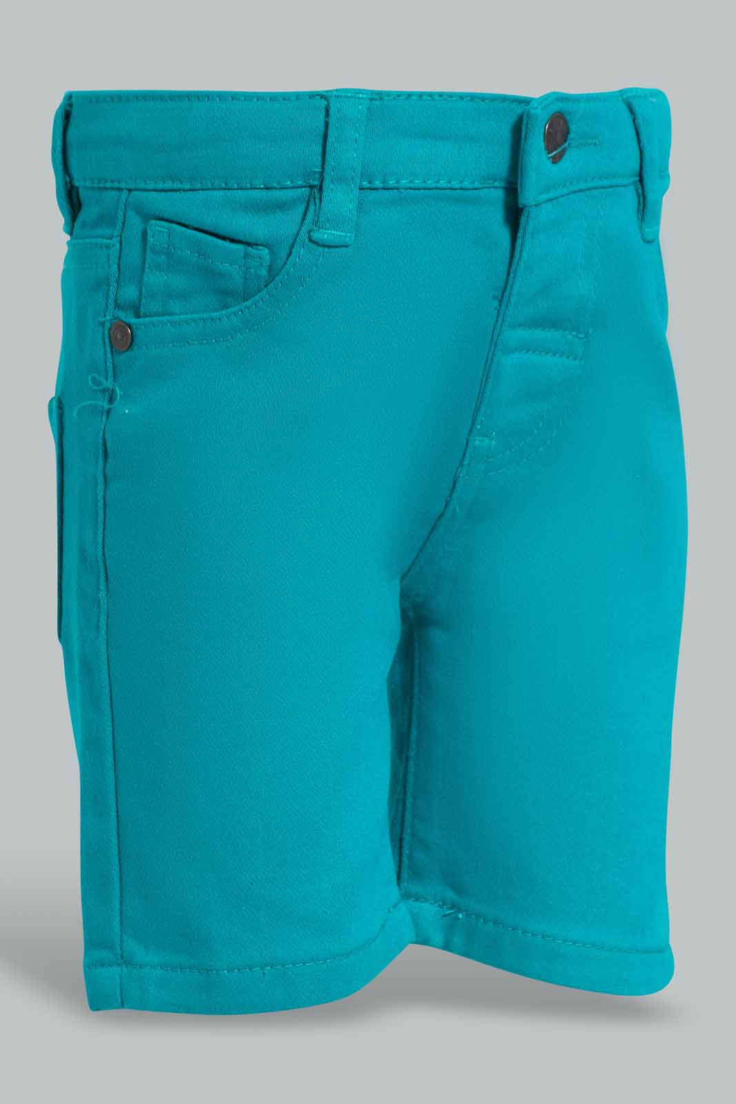 Redtag-Green-Knit-Denim-Short-Category:Shorts,-Colour:Green,-Deals:New-In,-Filter:Infant-Boys-(3-to-24-Mths),-Infant-Boys-Shorts,-New-In-INB,-Non-Sale,-S22D,-Section:Kidswear-Infant-Boys-