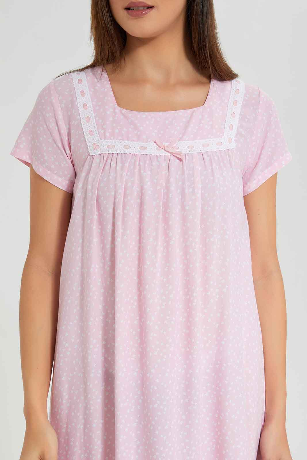Redtag-Pale-Pink-Printed-Nightgown-Category:Nightgowns,-Colour:Pink,-Filter:Women's-Clothing,-Non-Sale,-S22C,-Section:Women,-Women-Nightgowns--