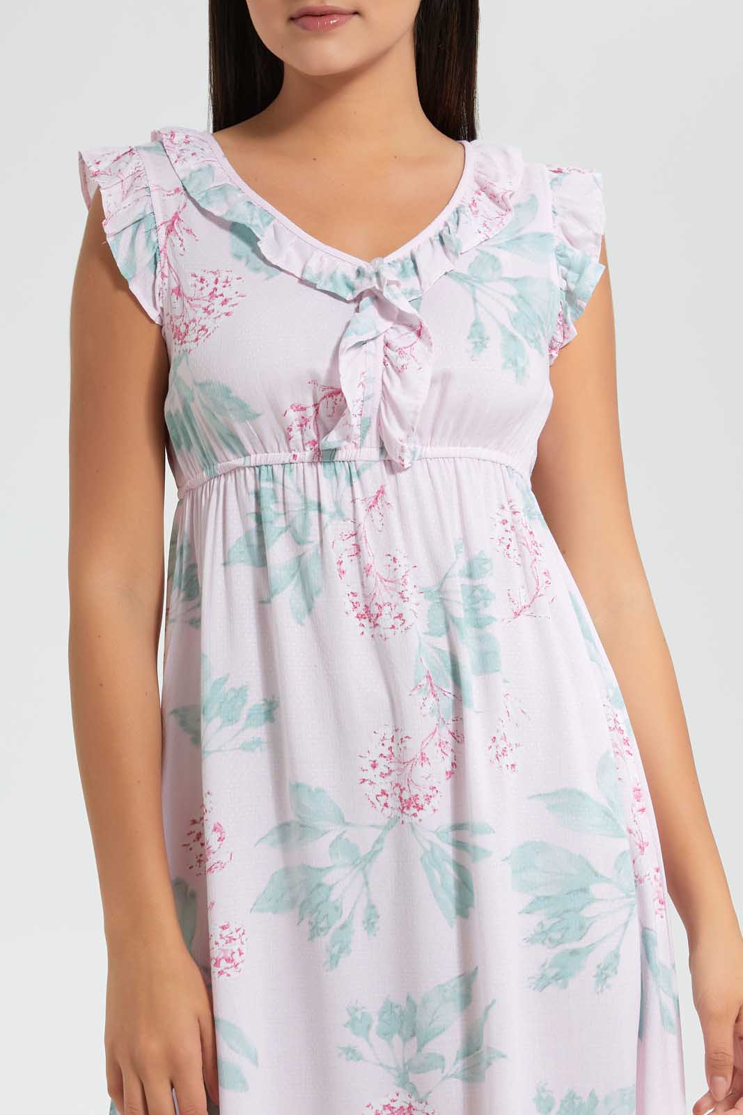 Redtag-Ivory-Printed-Nightgown-Nightgowns-Women's-