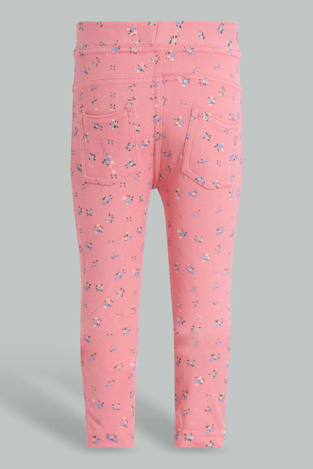 Redtag-Multi-Colour-2Pcs-Pack-Jegging-Jeggings-Infant-Girls-3 to 24 Months