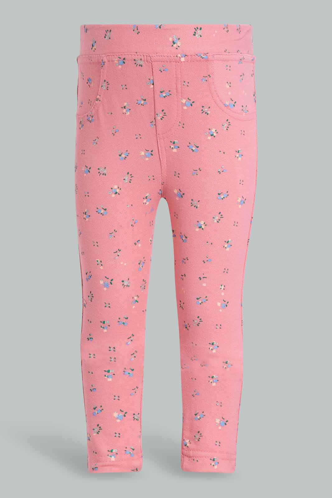 Redtag-Multi-Colour-2Pcs-Pack-Jegging-Jeggings-Infant-Girls-3 to 24 Months