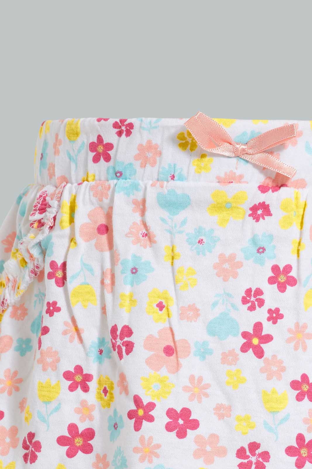 Redtag-Coral-Solid-And-Printed-2Pk-Knit-Skirt-Skirts-Infant-Girls-3 to 24 Months