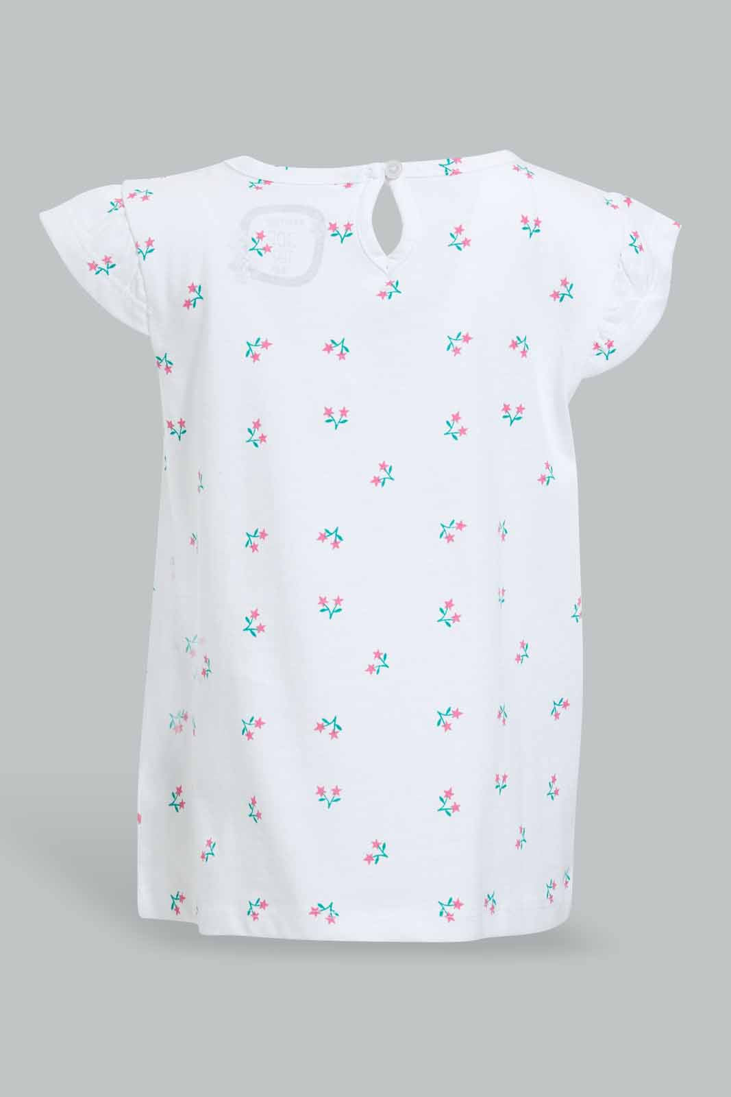 Redtag-White-Cherry-T-Shirt-For-Baby-Girls-Category:T-Shirts,-Colour:White,-Deals:Sale,-Filter:Infant-Girls-(3-to-24-Mths),-Infant-Girls-T-Shirts,-NDAY,-S22D,-Sale-ING-APL,-Section:Girls-(0-to-14Yrs),-TBL-Infant-Girls-3 to 24 Months