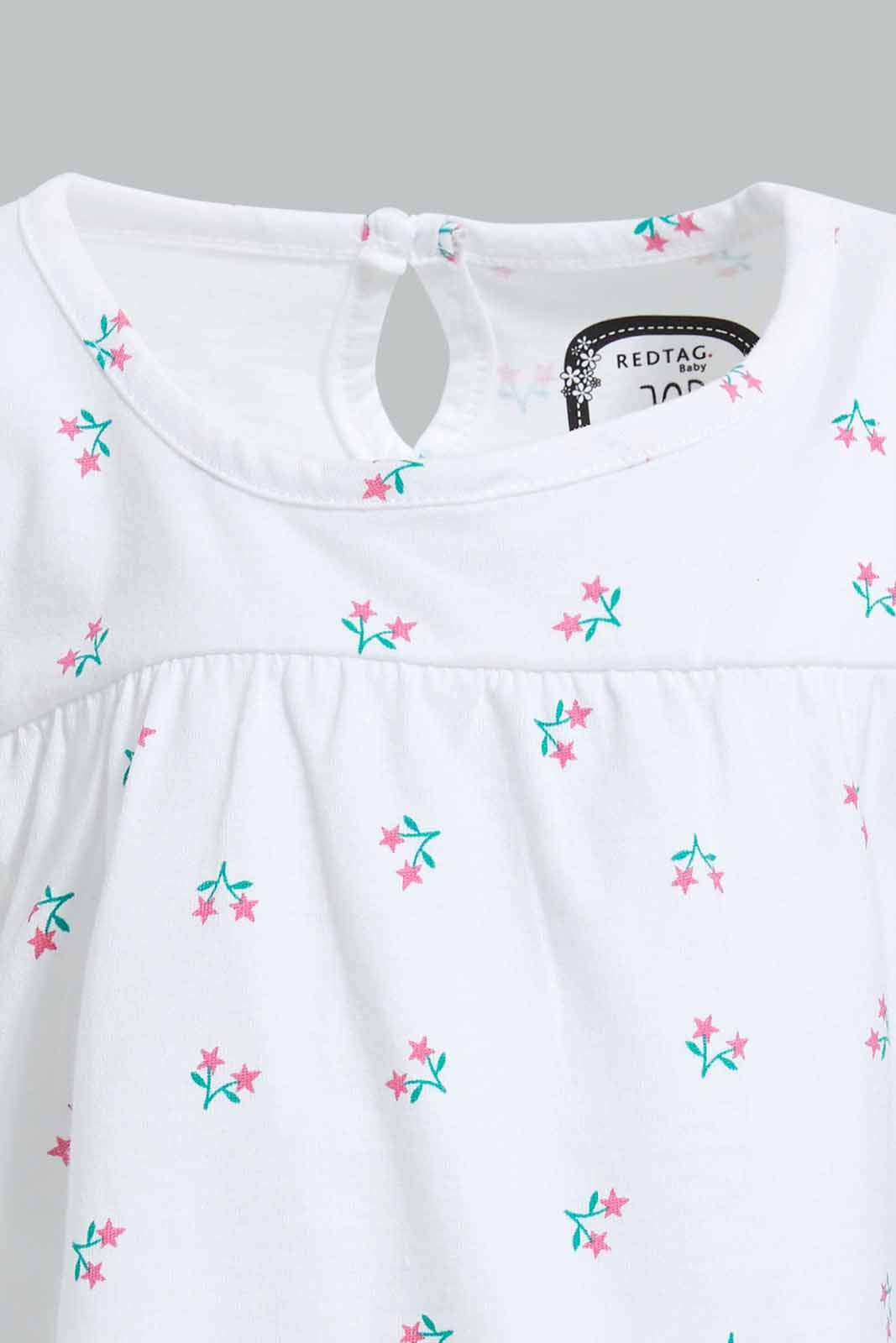 Redtag-White-Cherry-T-Shirt-For-Baby-Girls-Category:T-Shirts,-Colour:White,-Deals:Sale,-Filter:Infant-Girls-(3-to-24-Mths),-Infant-Girls-T-Shirts,-NDAY,-S22D,-Sale-ING-APL,-Section:Girls-(0-to-14Yrs),-TBL-Infant-Girls-3 to 24 Months