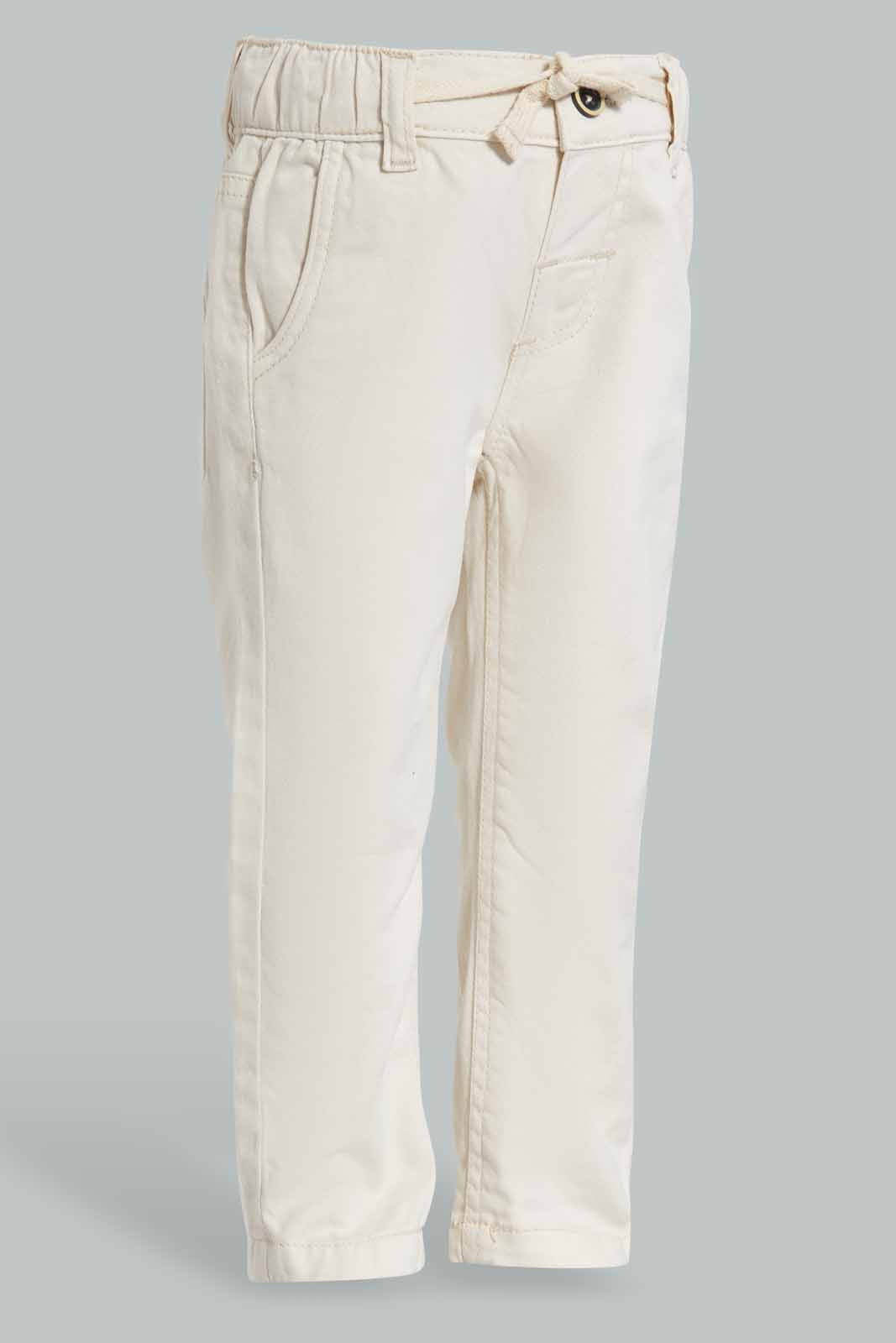 Redtag-Ecru-Pull-On-Casual-Trousers-Category:Trousers,-Colour:Ecru,-Filter:Infant-Boys-(3-to-24-Mths),-INB-Trousers,-New-In,-New-In-INB-APL,-Non-Sale,-S22C,-Section:Kidswear-Infant-Boys-