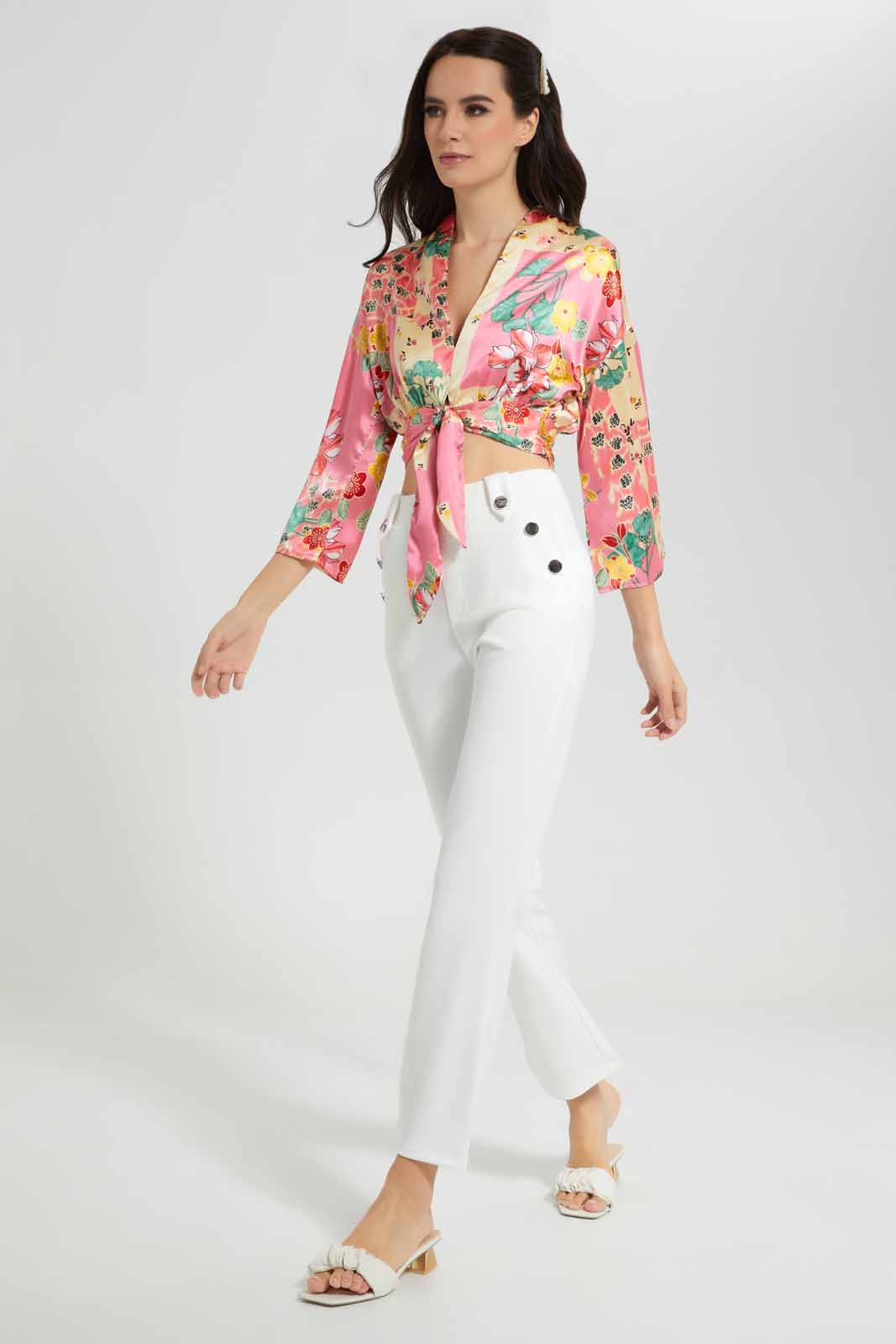 Redtag-Assorted-Printed-Tie-Front-Satin-Blouse-Category:Blouses,-Colour:Assorted,-Deals:New-In,-Filter:Women's-Clothing,-New-In-Women-APL,-Non-Sale,-Section:Women,-W22O,-Women-Blouses-Women's-