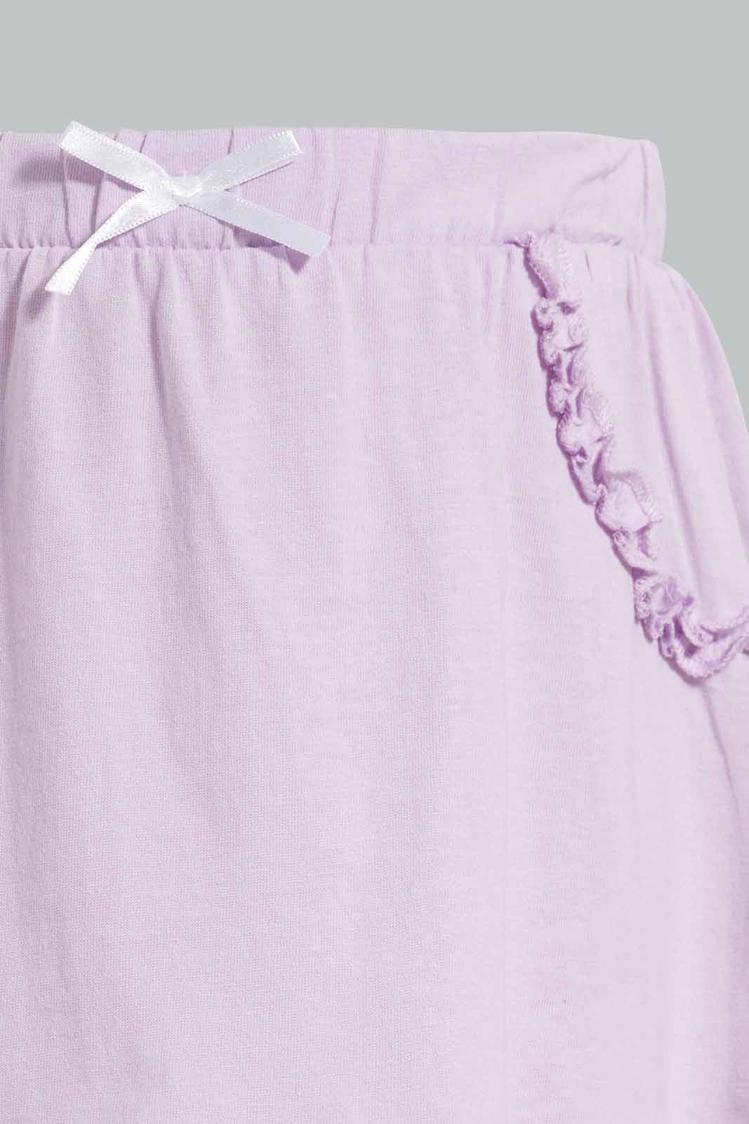 Redtag-Lilac-Solid-And-Aop-2Pk-Knit-Skirt-Skirts-Infant-Girls-3 to 24 Months