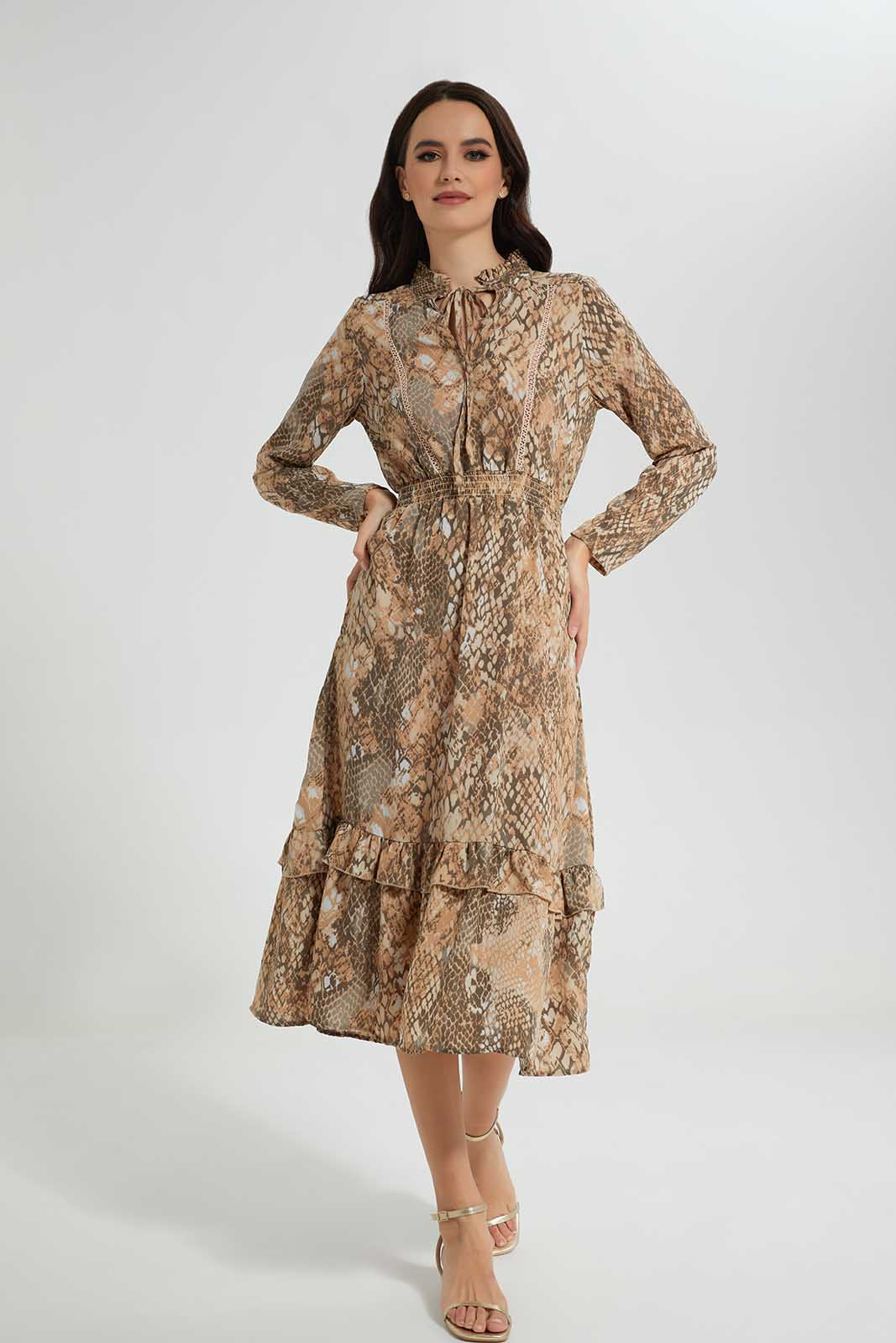 Redtag-Assorted-Animal-Printed-Ruffled-Hem-Dress-Category:Dresses,-Colour:Assorted,-Deals:New-In,-Filter:Women's-Clothing,-New-In-Women-APL,-Non-Sale,-S22D,-Section:Women,-Women-Dresses-Women's-