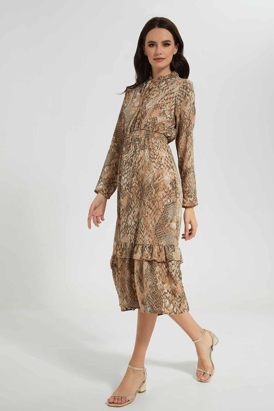 Redtag-Assorted-Animal-Printed-Ruffled-Hem-Dress-Category:Dresses,-Colour:Assorted,-Deals:New-In,-Filter:Women's-Clothing,-New-In-Women-APL,-Non-Sale,-S22D,-Section:Women,-Women-Dresses-Women's-