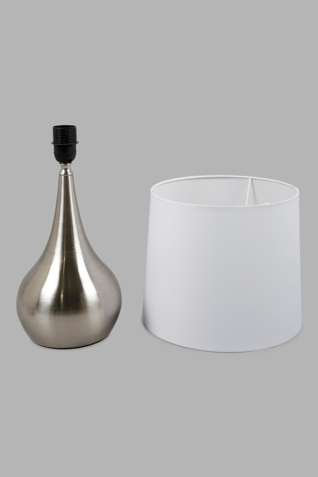 Redtag-Silver-Dome-Metal-Table-Lamp-Category:Lamps,-Colour:Silver,-Deals:New-In,-Filter:Home-Decor,-HMW-HOM-Lighting,-New-In-HMW-HOM,-Non-Sale,-Section:Homewares,-W22O-Home-Decor-