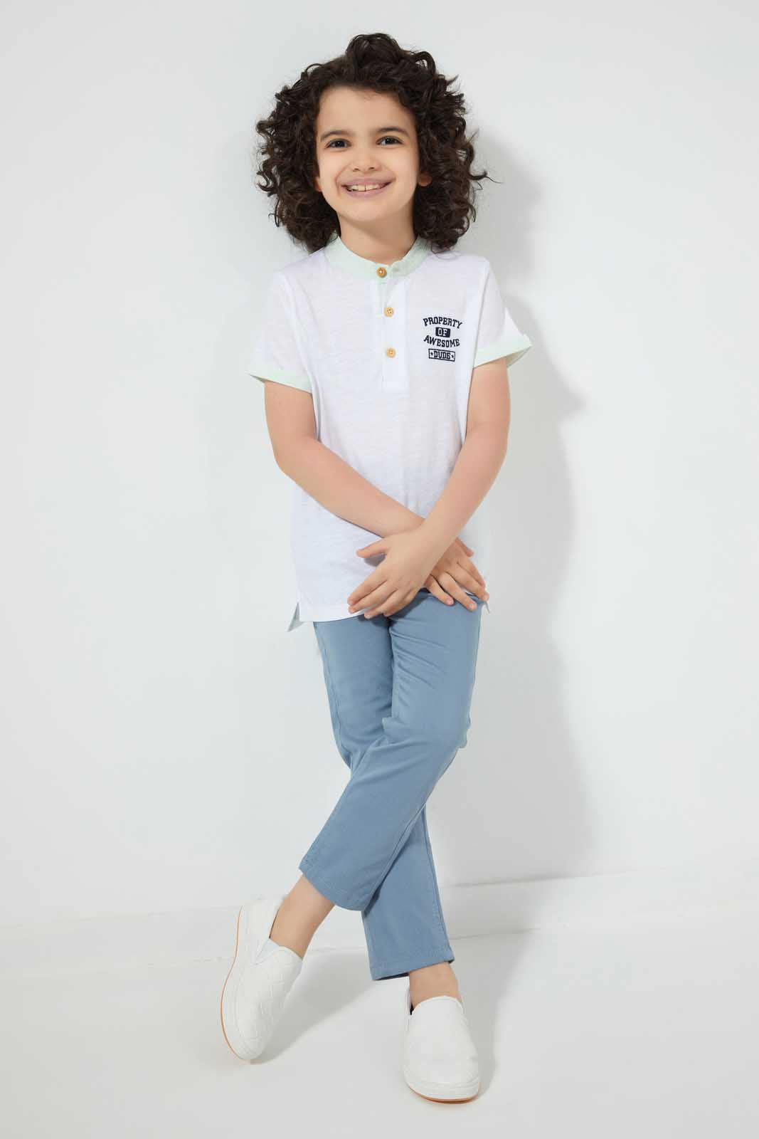 Redtag-Mint-Woven-Collar-Polo-Shirt-Polo-Shirts-Boys-2 to 8 Years