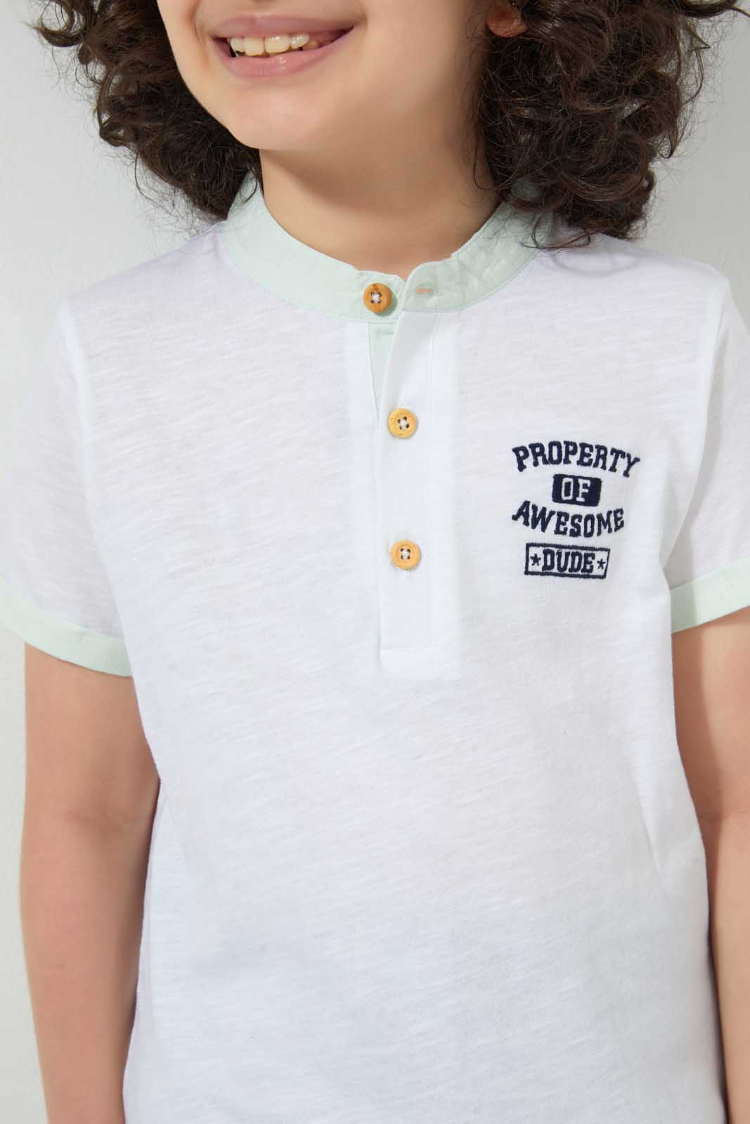 Redtag-Mint-Woven-Collar-Polo-Shirt-Polo-Shirts-Boys-2 to 8 Years