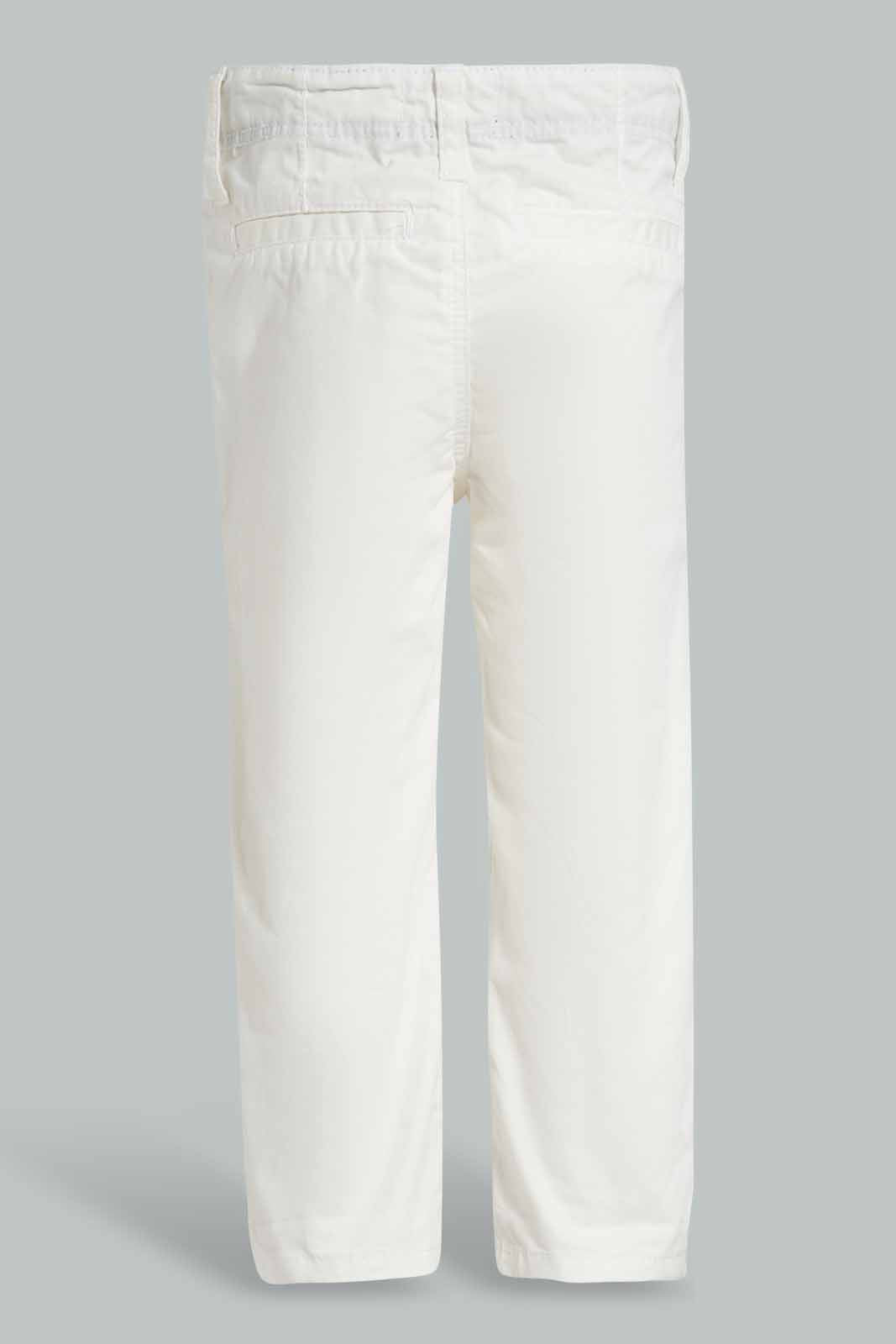 Redtag-White-Casual-Trouser-With-Roll-Up-Bottom-Category:Trousers,-Colour:White,-Deals:New-In,-Filter:Infant-Boys-(3-to-24-Mths),-INB-Trousers,-New-In-INB-APL,-Non-Sale,-S22D,-Section:Boys-(0-to-14Yrs)-Infant-Boys-3 to 24 Months