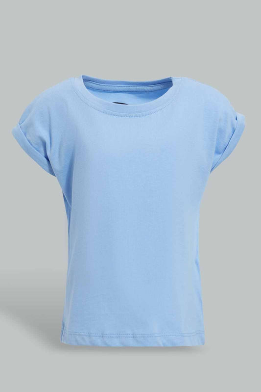Redtag-Blue-Solid-T-Shirt-For-Baby-Girls-Category:T-Shirts,-Colour:Blue,-Deals:Sale,-Filter:Infant-Girls-(3-to-24-Mths),-Infant-Girls-T-Shirts,-S22D,-Sale-ING-APL,-Section:Girls-(0-to-14Yrs),-TBL-Infant-Girls-3 to 24 Months