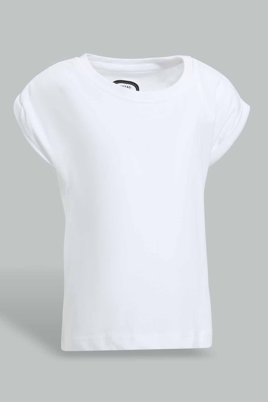 Redtag-White-Solid-T-Shirt-For-Baby-Girls-Category:T-Shirts,-Colour:White,-Deals:Sale,-Filter:Infant-Girls-(3-to-24-Mths),-Infant-Girls-T-Shirts,-NDAY,-S22D,-Sale-ING-APL,-Section:Girls-(0-to-14Yrs),-TBL-Infant-Girls-3 to 24 Months