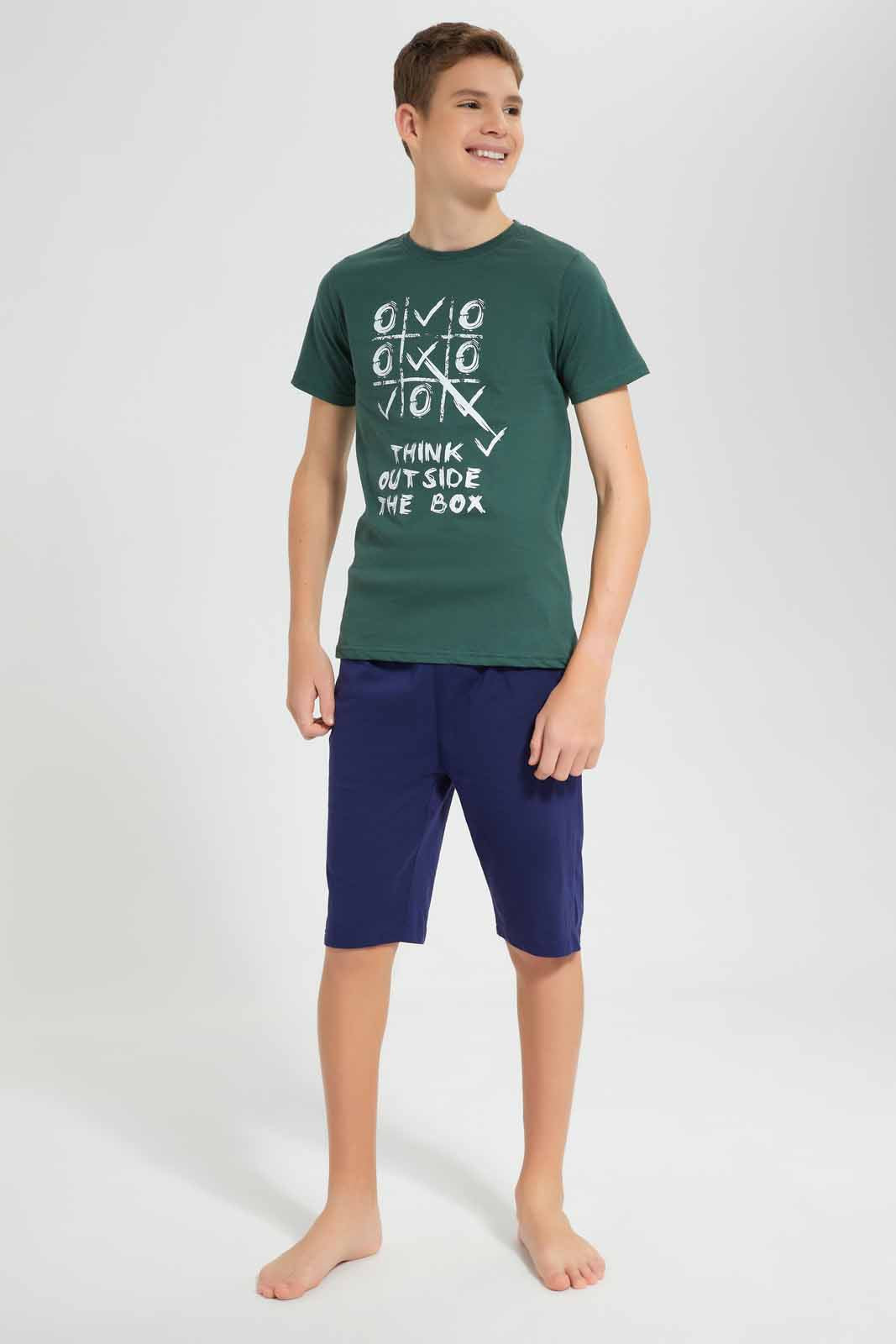 Redtag-Green/White/Navy-3Pcs-Thik-Outside-The-Box-Nightsuit-BSR-Pyjama-Sets,-Category:Pyjama-Sets,-Colour:Assorted,-Deals:New-In,-Filter:Senior-Boys-(9-to-14-Yrs),-New-In-BSR-APL,-Non-Sale,-S22D,-Section:Boys-(0-to-14Yrs)-Senior-Boys-9 to 14 Years