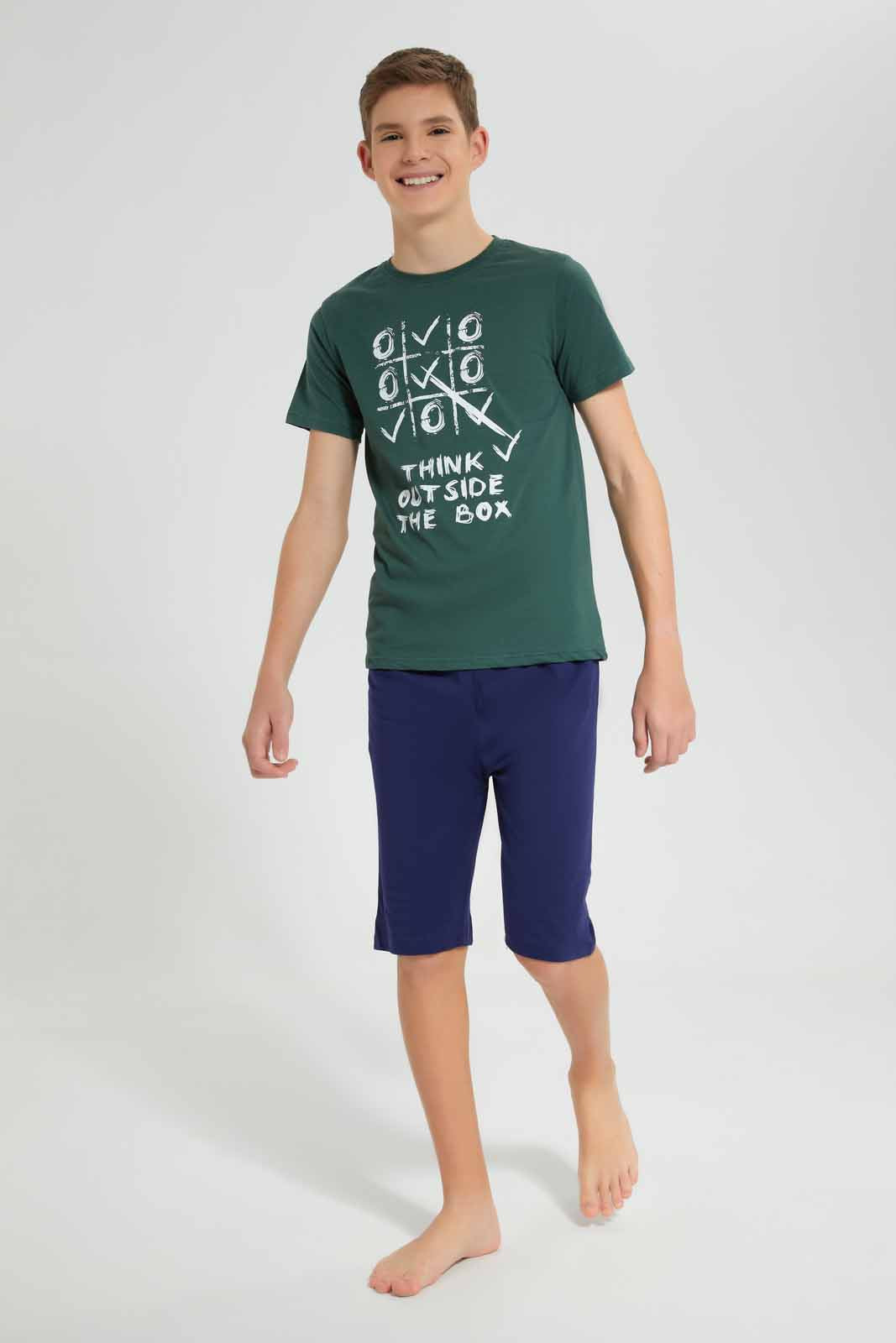 Redtag-Green/White/Navy-3Pcs-Thik-Outside-The-Box-Nightsuit-BSR-Pyjama-Sets,-Category:Pyjama-Sets,-Colour:Assorted,-Deals:New-In,-Filter:Senior-Boys-(9-to-14-Yrs),-New-In-BSR-APL,-Non-Sale,-S22D,-Section:Boys-(0-to-14Yrs)-Senior-Boys-9 to 14 Years