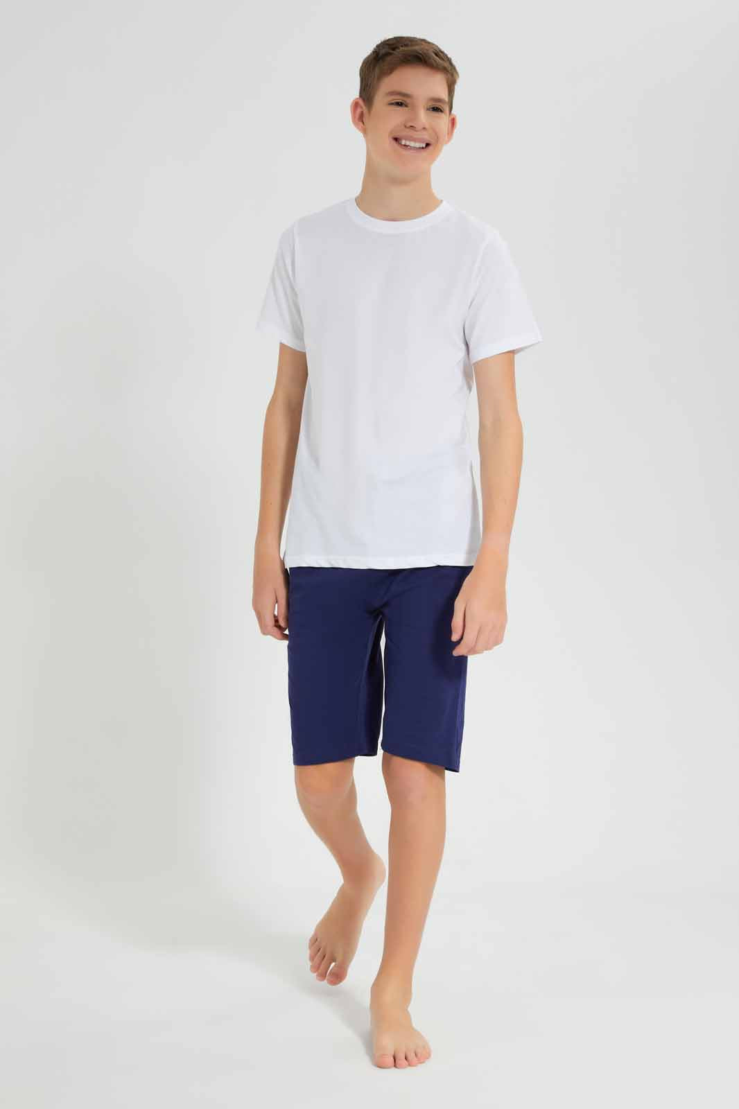 Redtag-Green/White/Navy-3Pcs-Thik-Outside-The-Box-Nightsuit-BSR-Pyjama-Sets,-Category:Pyjama-Sets,-Colour:Assorted,-Deals:New-In,-Filter:Senior-Boys-(9-to-14-Yrs),-New-In-BSR-APL,-Non-Sale,-S22D,-Section:Boys-(0-to-14Yrs)-Senior-Boys-9 to 14 Years