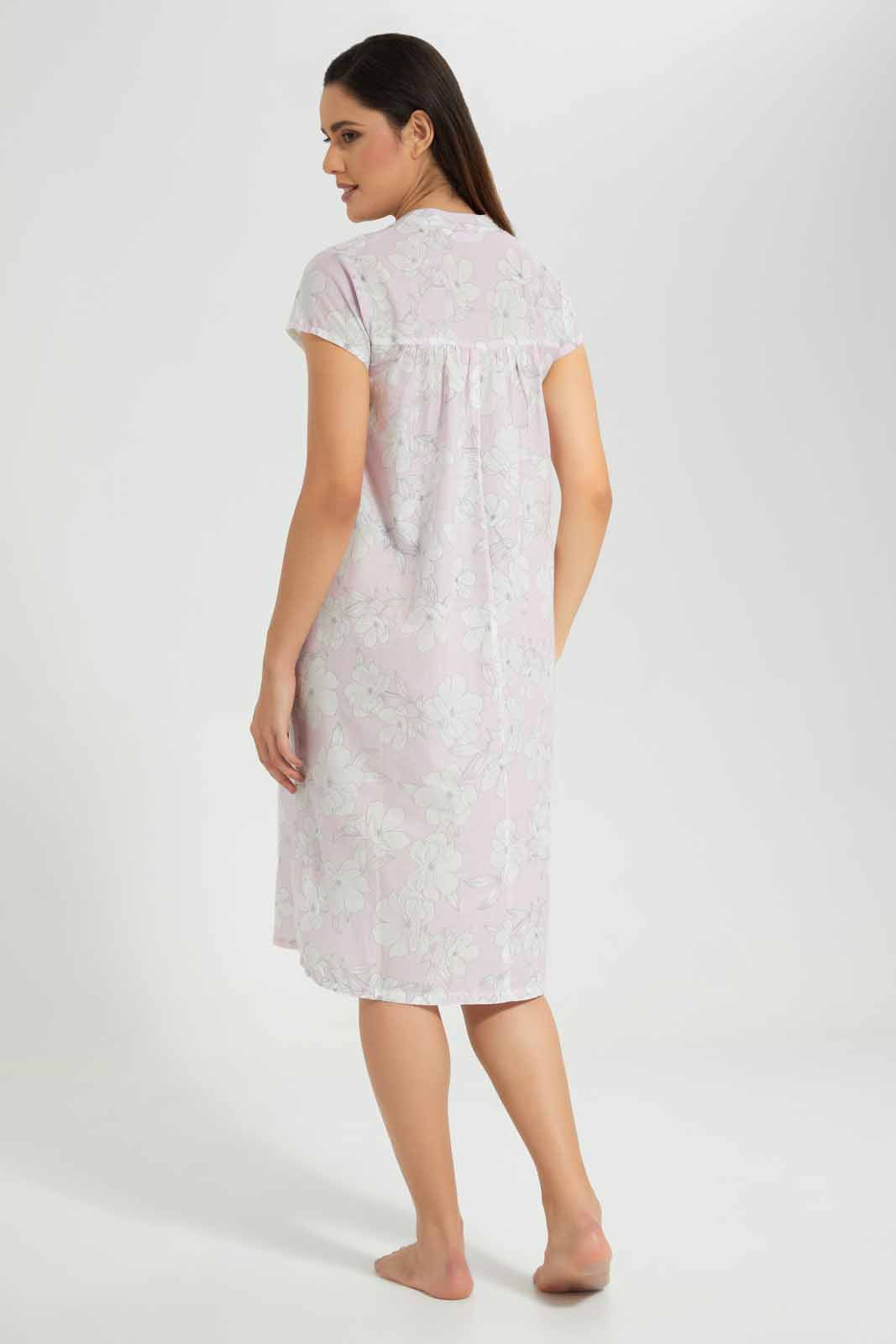 Redtag-Pink-Floral-Printed-Nightgown-Category:Nightgowns,-Colour:Pink,-Deals:New-In,-Filter:Women's-Clothing,-New-In-Women-APL,-Non-Sale,-S22D,-Section:Women,-Women-Nightgowns--