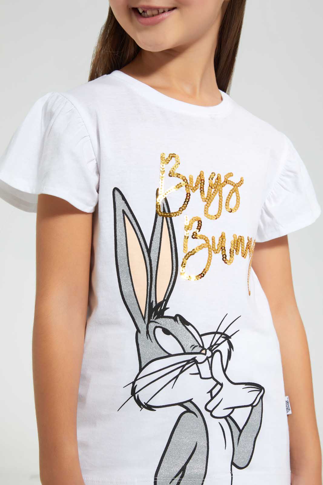 Redtag-White-Bugs-Bunny-T-Shirt-Bundle,-Category:T-Shirts,-CHR,-Colour:White,-Deals:4-For-90,-Filter:Girls-(2-to-8-Yrs),-Girls-T-Shirts,-NDAY,-S22C,-Section:Girls-(0-to-14Yrs),-TBL-Girls-2 to 8 Years