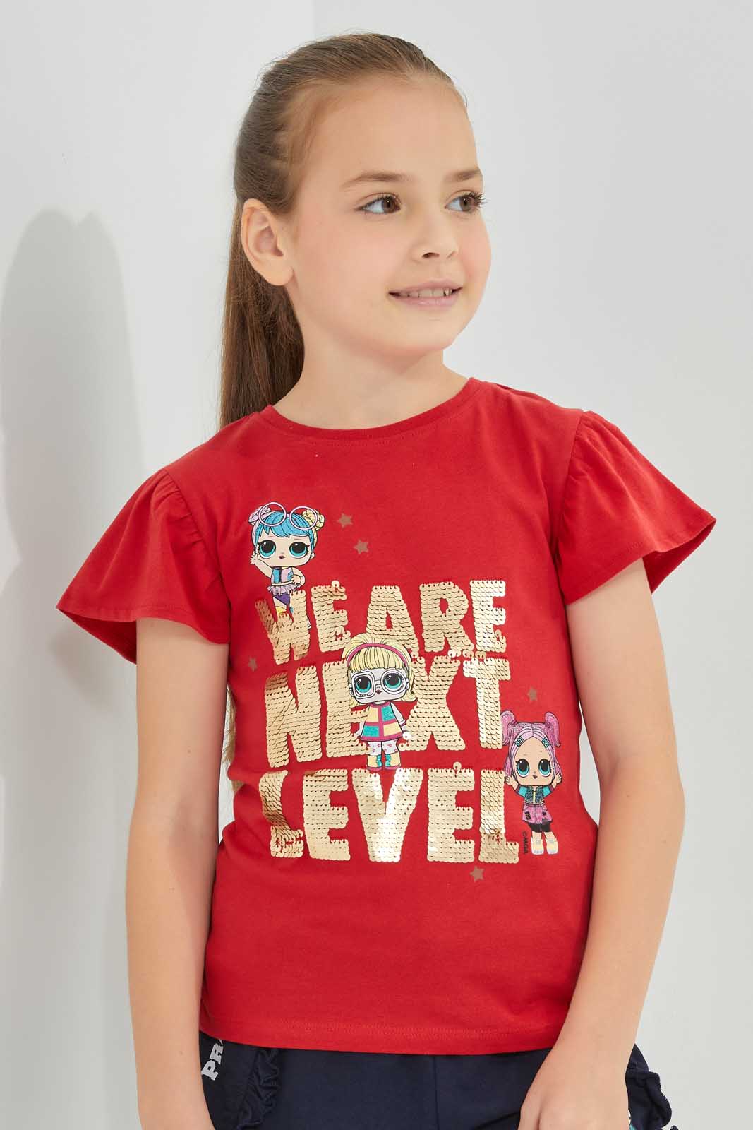 Redtag-Red-LOL-Surprise-T-Shirt-Bundle,-Category:T-Shirts,-Colour:Red,-Deals:4-For-90,-Filter:Girls-(2-to-8-Yrs),-Girls-T-Shirts,-S22C,-Section:Girls-(0-to-14Yrs),-TBL-Girls-2 to 8 Years