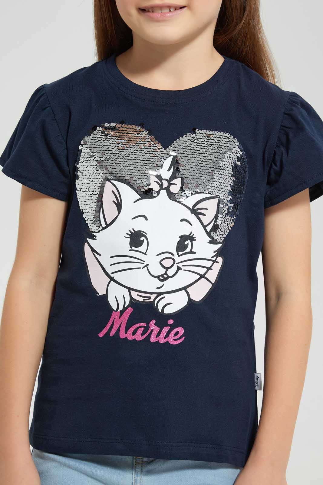 Redtag-Navy-Marie-T-Shirt-Bundle,-Category:T-Shirts,-CHR,-Colour:Navy,-Deals:4-For-90,-Filter:Girls-(2-to-8-Yrs),-Girls-T-Shirts,-S22C,-Section:Girls-(0-to-14Yrs),-TBL-Girls-2 to 8 Years