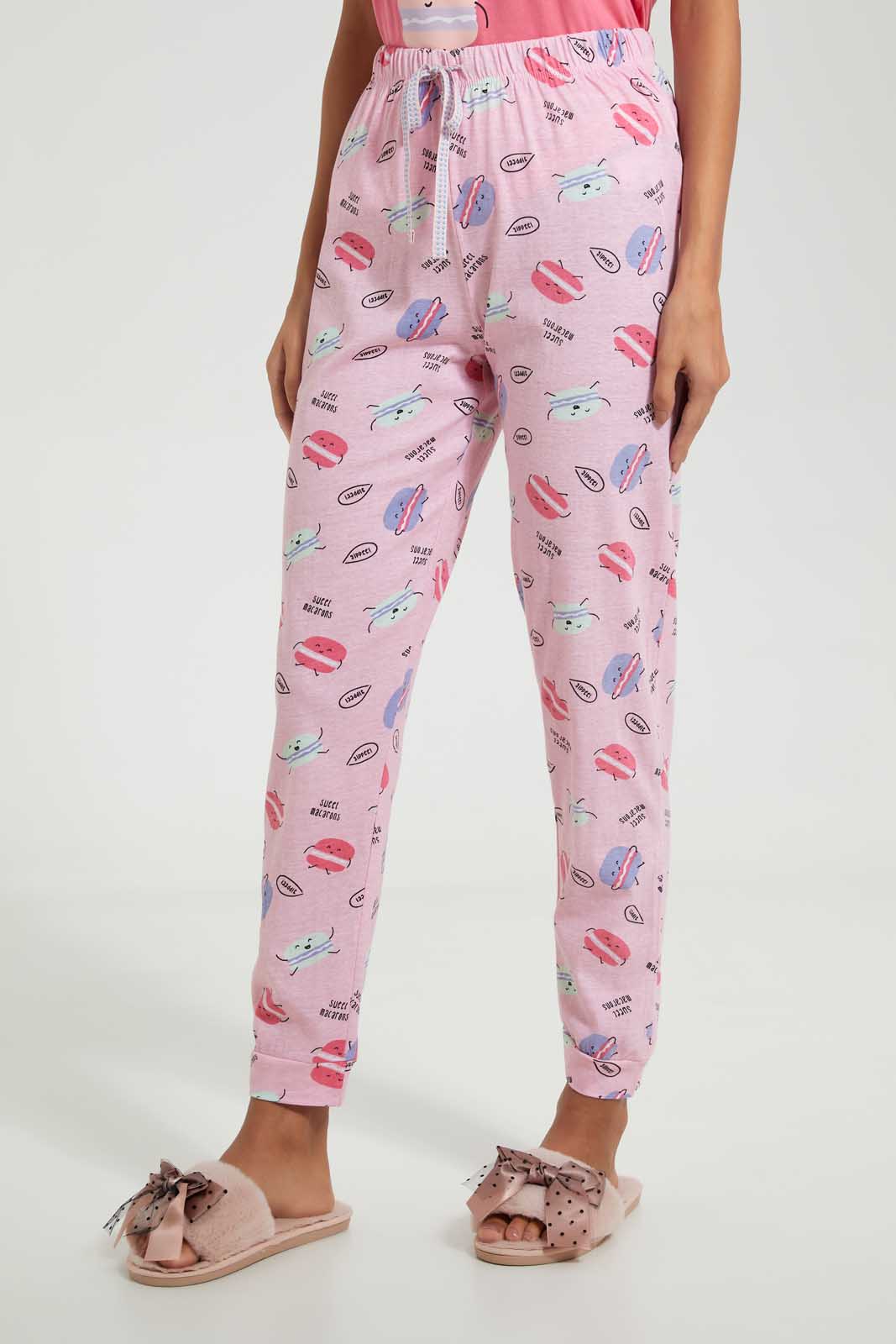 Redtag-Pink-Burger-Printed-Pyjama-Set-Pyjama-Sets-Women's-