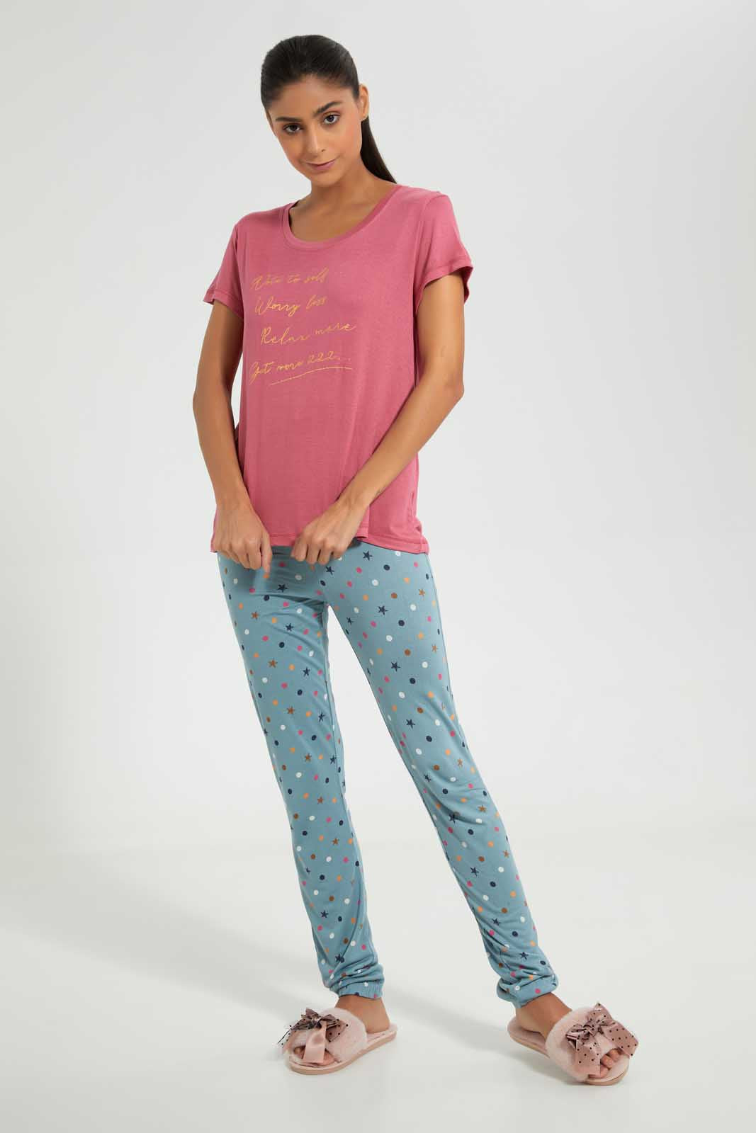Redtag-Pink-Printed-Pyjama-Set-Pyjama-Sets-Women's-