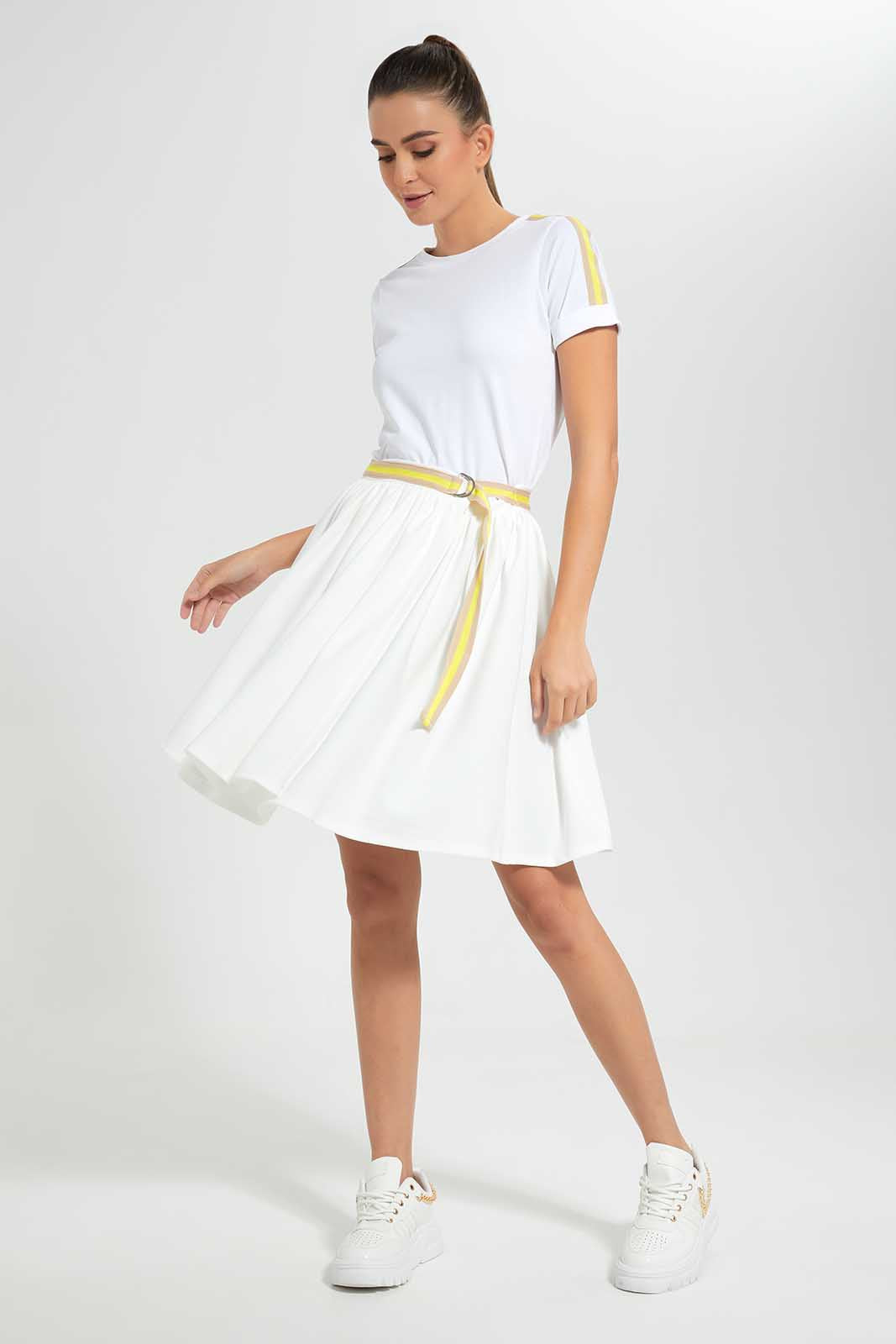 Redtag-White-Belted-Skirt-Category:Skirts,-Colour:White,-Deals:New-In,-Filter:Women's-Clothing,-LDC,-LDC-Skirts,-New-In-LDC,-Non-Sale,-Section:Women,-W22O-Women's-