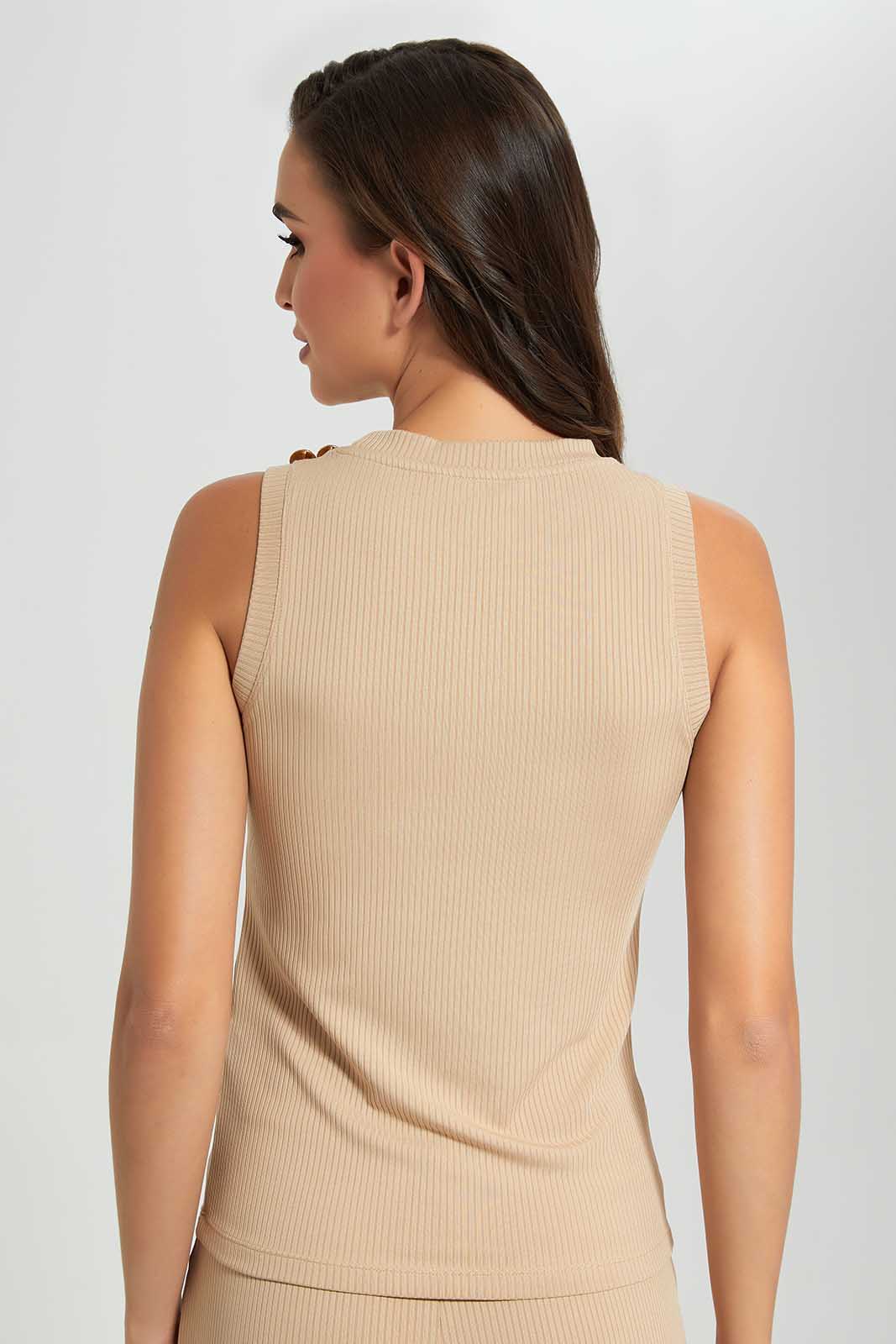 Redtag-Sand-Sleevesless-Top-Category:Tops,-Colour:Sand,-Deals:New-In,-Filter:Women's-Clothing,-LDC,-LDC-Tops,-New-In-LDC,-Non-Sale,-Section:Women,-TBL,-W22O-Women's-