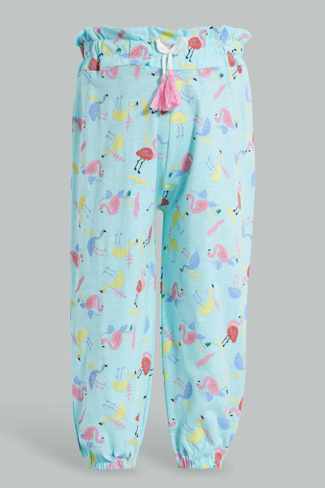 Redtag-Mint-Flamingo-Harem-Trouser-Category:Trousers,-Colour:Mint,-Deals:Sale,-Filter:Infant-Girls-(3-to-24-Mths),-Infant-Girls-Trousers,-S22D,-Sale-ING-APL,-Section:Girls-(0-to-14Yrs),-TBL-Infant-Girls-3 to 24 Months