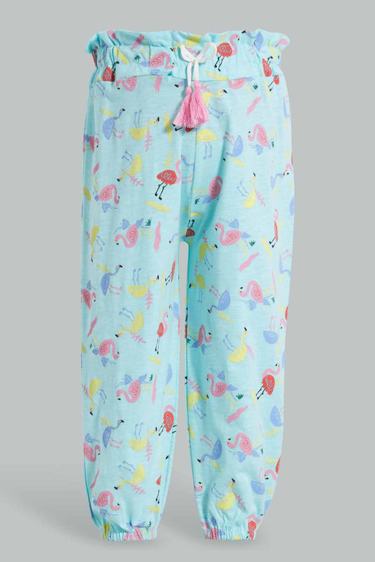 Redtag-Mint-Flamingo-Harem-Trouser-Category:Trousers,-Colour:Mint,-Deals:Sale,-Filter:Infant-Girls-(3-to-24-Mths),-Infant-Girls-Trousers,-S22D,-Sale-ING-APL,-Section:Girls-(0-to-14Yrs),-TBL-Infant-Girls-3 to 24 Months