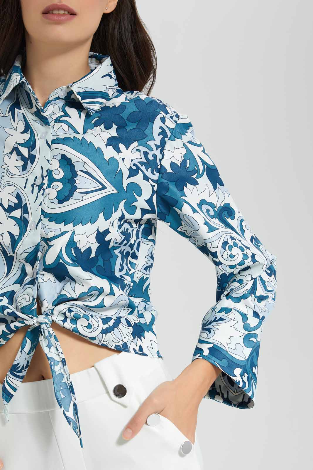 Redtag-Assorted-Printed-Tie-Front-Satin-Shirt-Category:Blouses,-Colour:Assorted,-Deals:New-In,-Filter:Women's-Clothing,-New-In-Women-APL,-Non-Sale,-Section:Women,-W22O,-Women-Blouses-Women's-