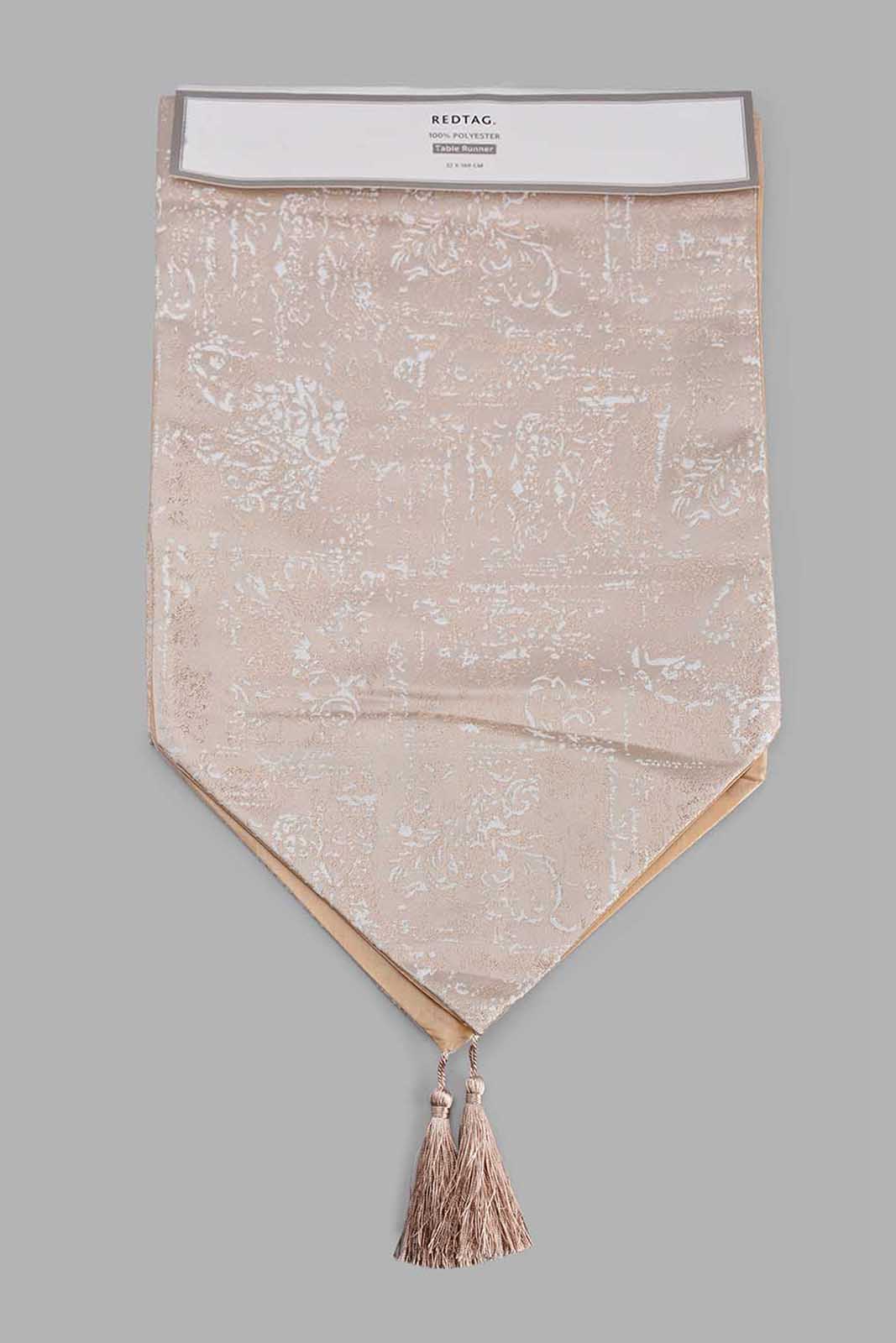 Beige Jacquard Table Runner