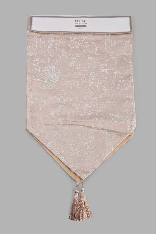 Beige Jacquard Table Runner