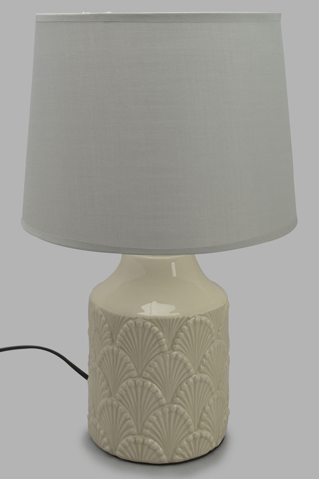 Redtag-Beige-Embossed-Ceramic-Table-Lamp-Category:Lamps,-Colour:Beige,-Filter:Home-Decor,-HARMONY,-HMW-HOM-Lighting,-New-In,-New-In-HMW-HOM,-Non-Sale,-Section:Homewares,-W22O-Home-Decor-