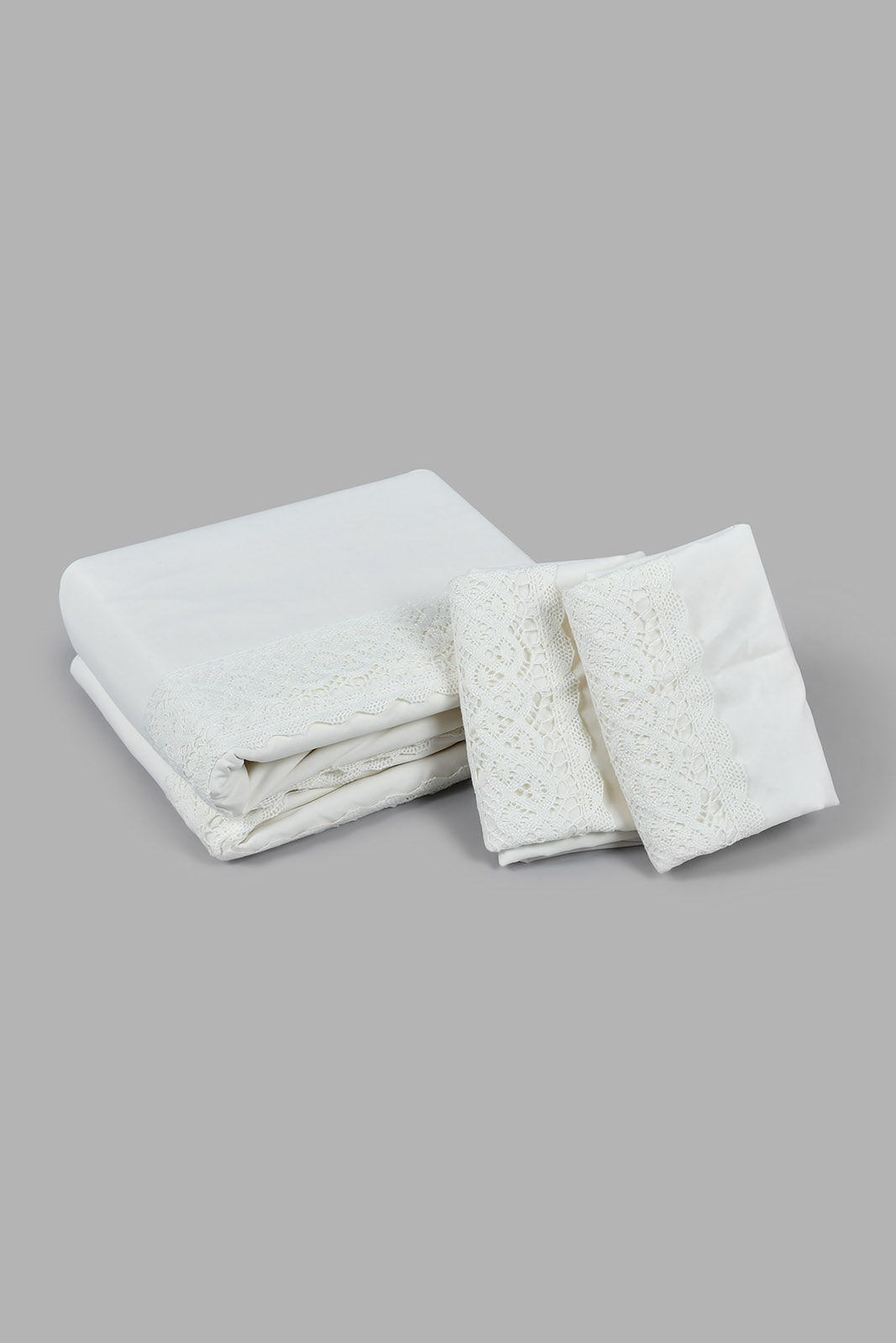 Redtag-Ivory-3-Pieces-Duvet-Cover-Set-With-Lace-(Double-Size)-Category:Duvet-Covers,-Colour:Ivory,-Filter:Home-Bedroom,-HMW-BED-Duvet-Covers,-LEGACY,-New-In,-New-In-HMW-BED,-Non-Sale,-S22C,-Section:Homewares-Home-Bedroom-