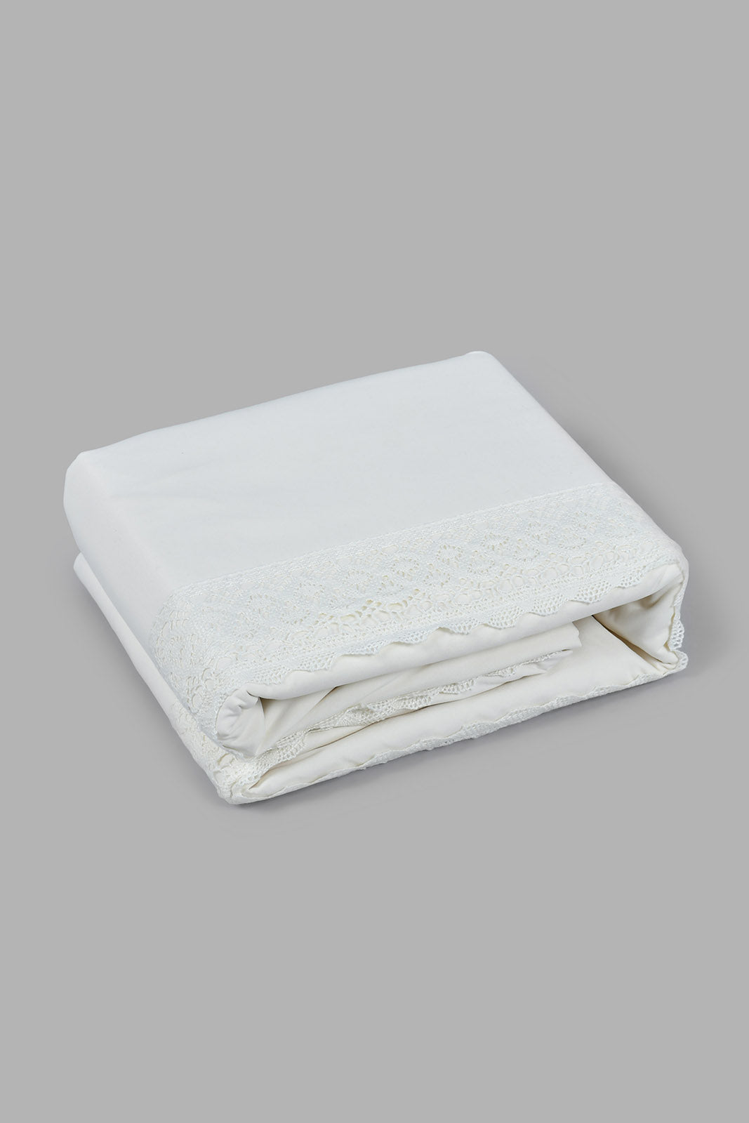 Redtag-Ivory-3-Pieces-Duvet-Cover-Set-With-Lace-(Double-Size)-Category:Duvet-Covers,-Colour:Ivory,-Filter:Home-Bedroom,-HMW-BED-Duvet-Covers,-LEGACY,-New-In,-New-In-HMW-BED,-Non-Sale,-S22C,-Section:Homewares-Home-Bedroom-