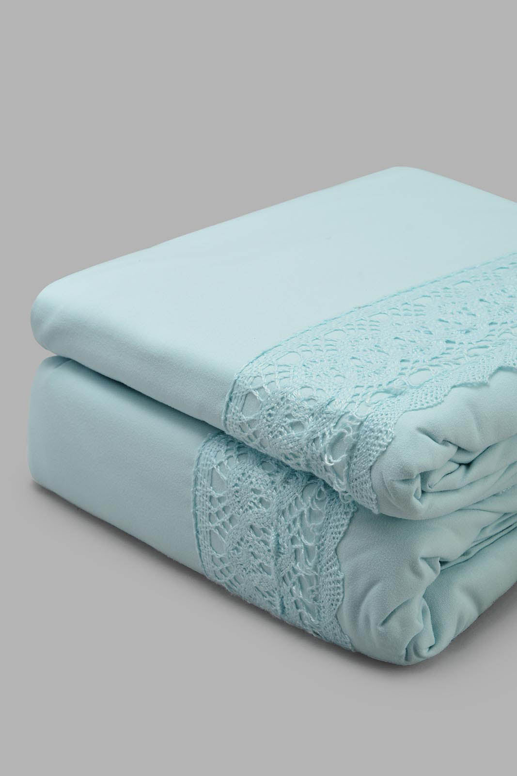 Redtag-Teal-3-Pieces-Duvet-Cover-Set-With-Lace-(Double-Size)-Category:Duvet-Covers,-Colour:Teal,-Filter:Home-Bedroom,-HMW-BED-Duvet-Covers,-New-In,-New-In-HMW-BED,-Non-Sale,-S22C,-Section:Homewares-Home-Bedroom-