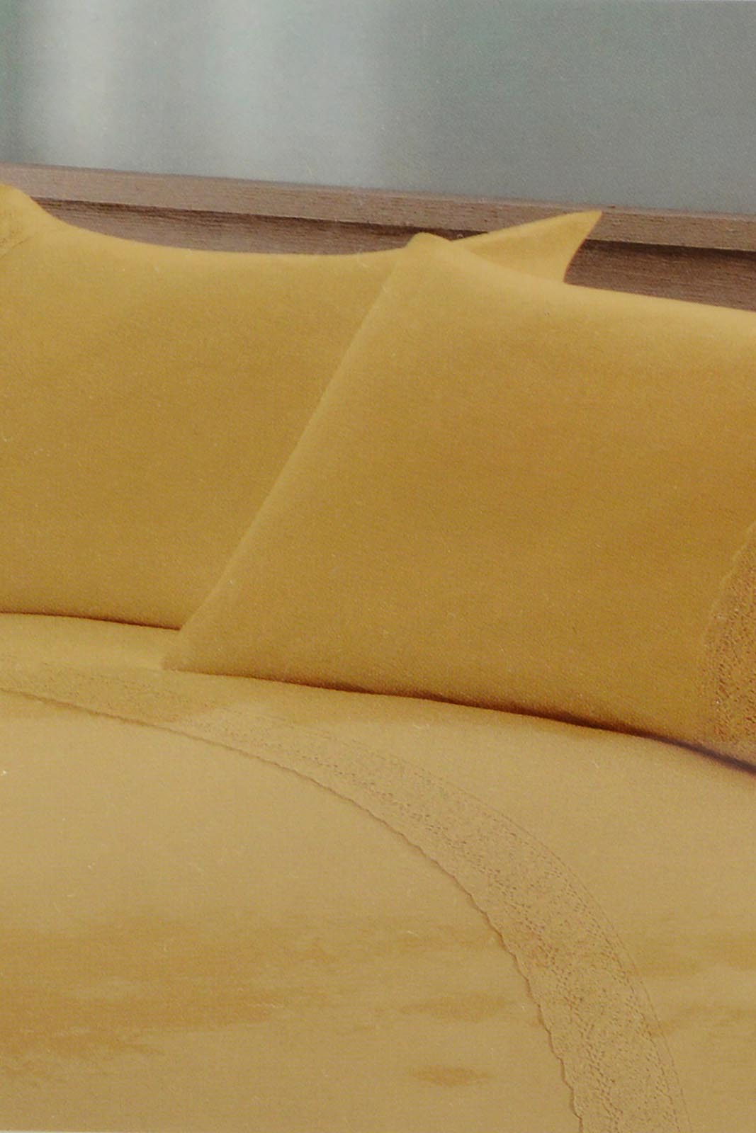 Redtag-Yellow-3-Pieces-Duvet-Cover-Set-With-Lace-(Double-Size)-Category:Duvet-Covers,-Colour:Yellow,-Filter:Home-Bedroom,-HMW-BED-Duvet-Covers,-New-In,-New-In-HMW-BED,-Non-Sale,-S22C,-Section:Homewares-Home-Bedroom-