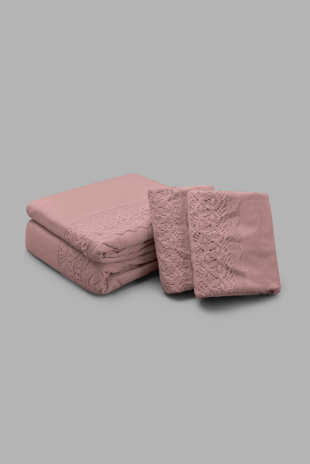 Redtag-Pink-3-Pieces-Duvet-Cover-Set-With-Lace-(Double-Size)-Category:Duvet-Covers,-Colour:Pink,-Filter:Home-Bedroom,-HMW-BED-Duvet-Covers,-New-In,-New-In-HMW-BED,-Non-Sale,-S22C,-Section:Homewares-Home-Bedroom-
