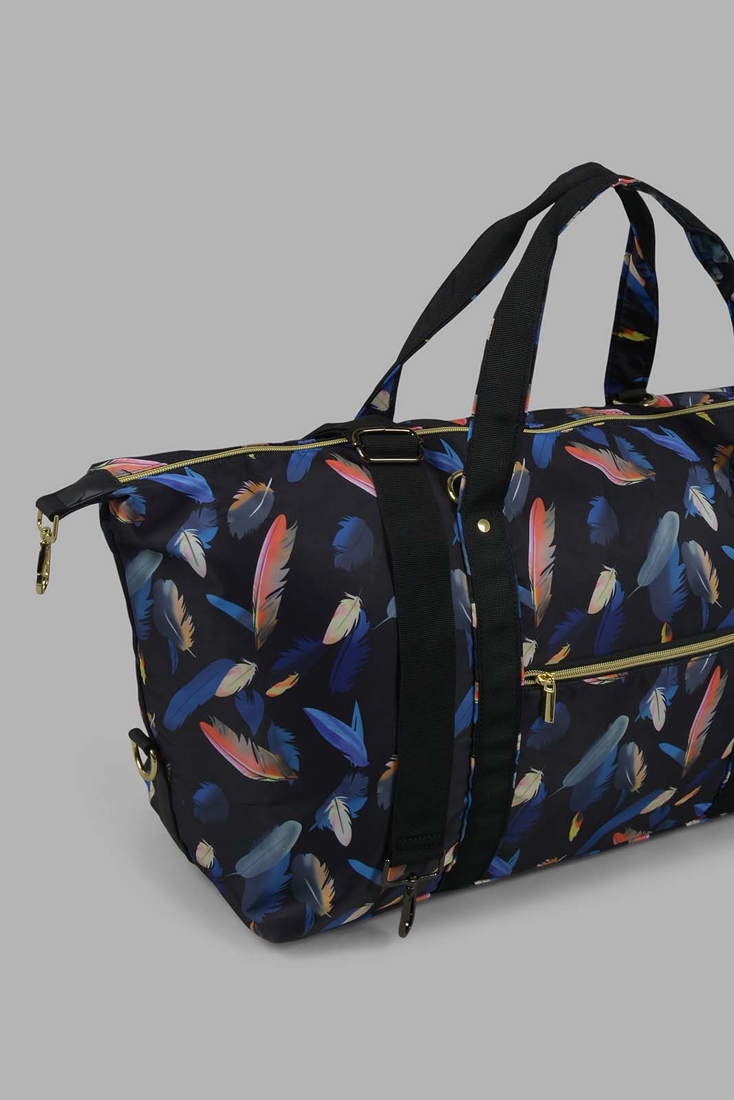 Redtag-Feather-Prints-Duffel-Bag-Category:Bags,-Colour:Assorted,-Filter:Travel-Accessories,-LUG-Bags,-New-In,-New-In-LUG-ACC,-Non-Sale,-Section:Travel,-W22O-Travel-Accessories-