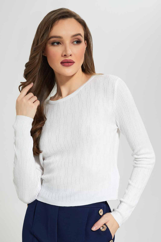Redtag-White-Textured-Top-Category:Tops,-Colour:White,-Deals:2-For-90,-Deals:New-In,-Filter:Women's-Clothing,-LDC,-LDC-Tops,-New-In-LDC-APL,-Section:Women,-W22A-Women's-