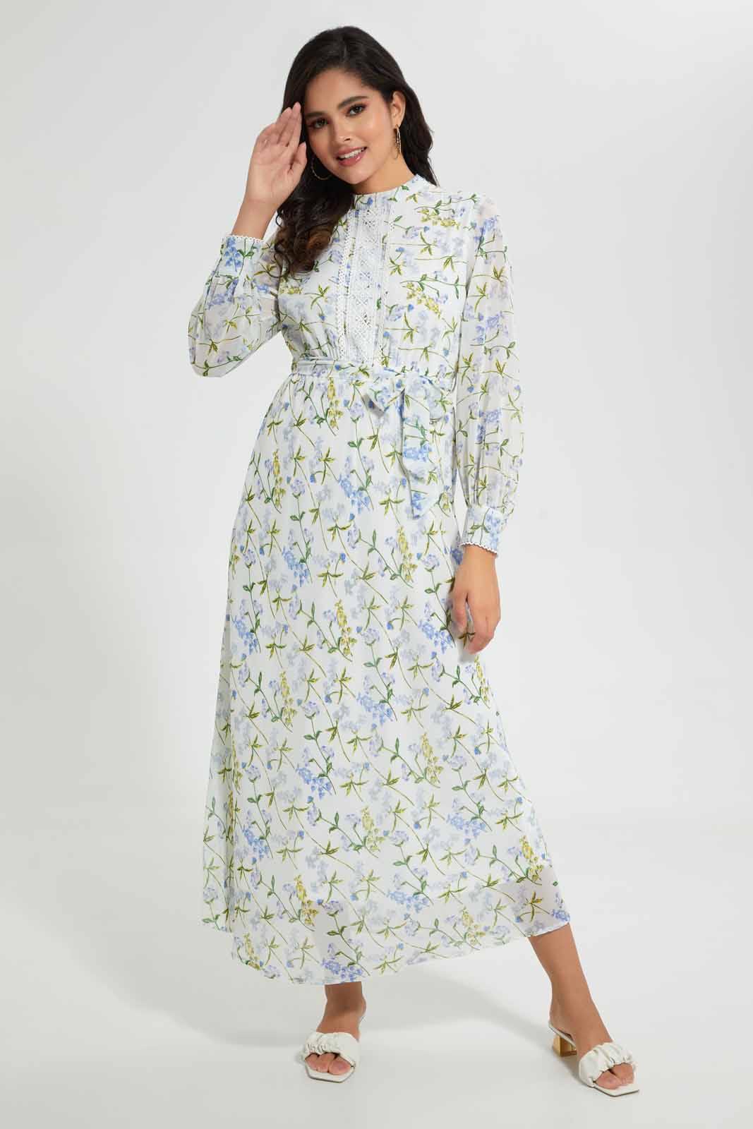 Redtag-White-Floral-Lace-Detail-Maxi-Dress-Category:Dresses,-Colour:White,-Filter:Women's-Clothing,-NDAY,-Non-Sale,-S22C,-Section:Women,-Women-Dresses-Women's-