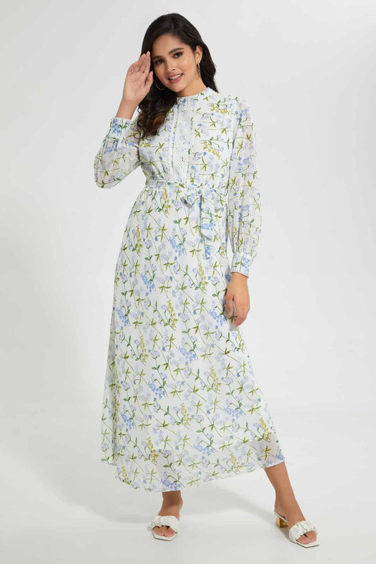 Redtag-White-Floral-Lace-Detail-Maxi-Dress-Category:Dresses,-Colour:White,-Filter:Women's-Clothing,-NDAY,-Non-Sale,-S22C,-Section:Women,-Women-Dresses-Women's-
