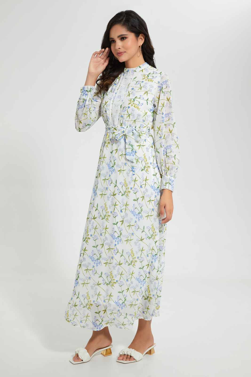 Redtag-White-Floral-Lace-Detail-Maxi-Dress-Category:Dresses,-Colour:White,-Filter:Women's-Clothing,-NDAY,-Non-Sale,-S22C,-Section:Women,-Women-Dresses-Women's-