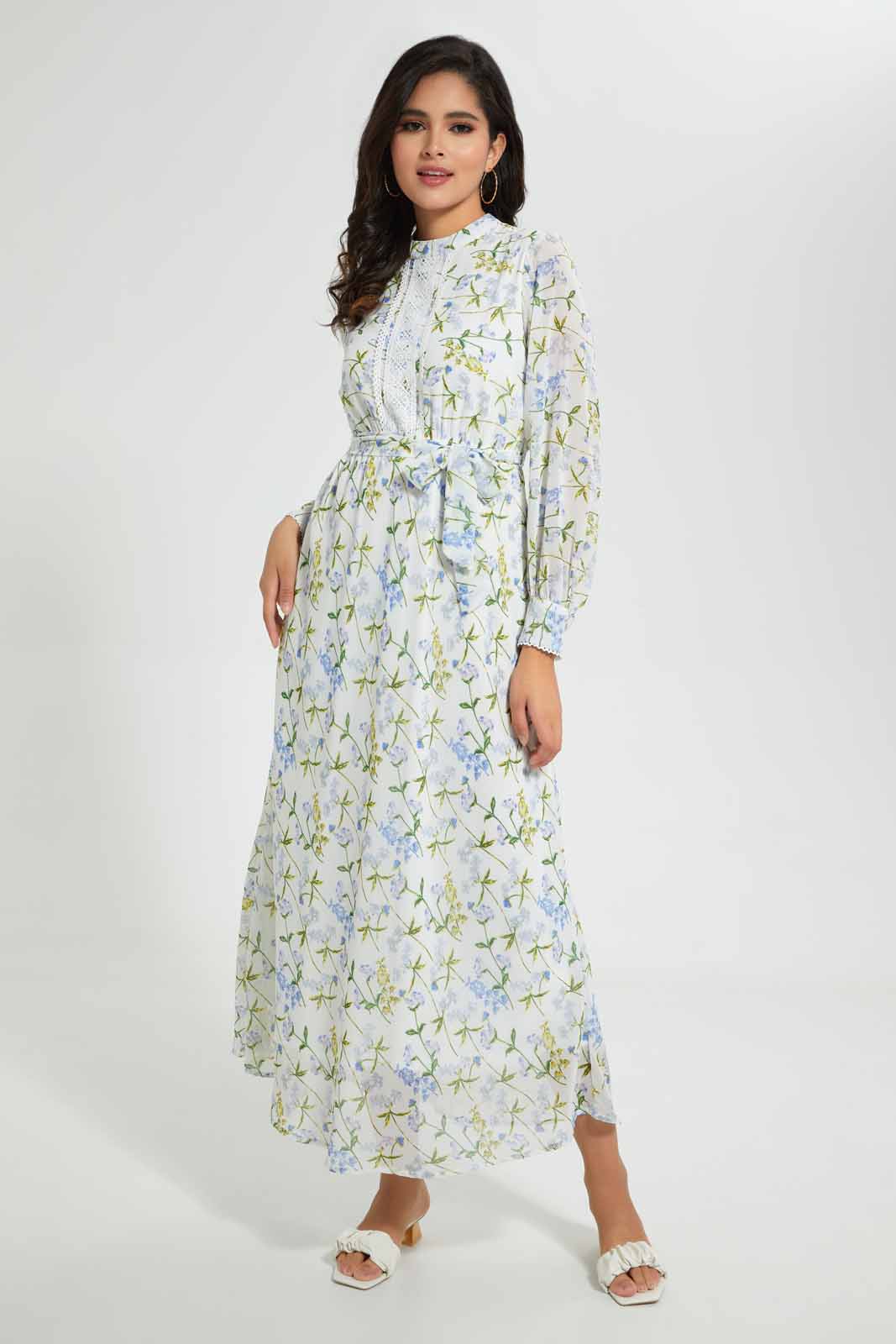 Redtag-White-Floral-Lace-Detail-Maxi-Dress-Category:Dresses,-Colour:White,-Filter:Women's-Clothing,-NDAY,-Non-Sale,-S22C,-Section:Women,-Women-Dresses-Women's-