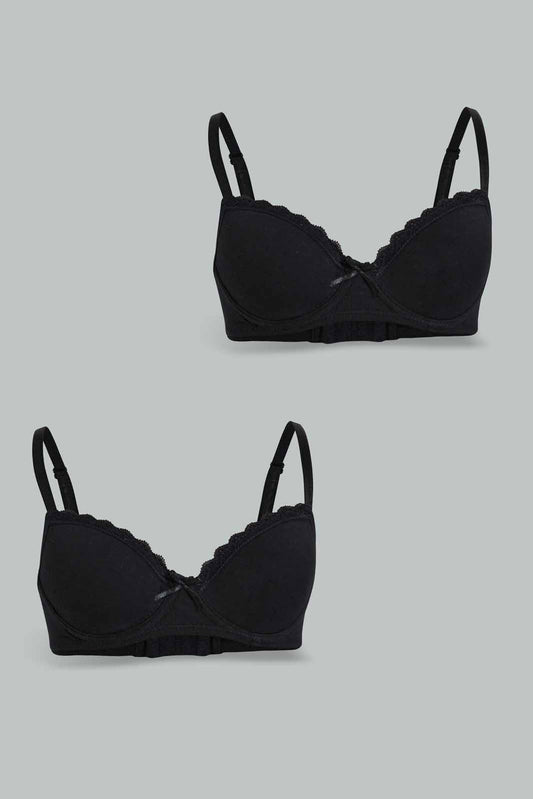 Black Padded Bra For Senior Girls (Pack of 2)