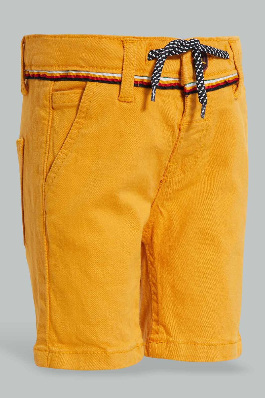 Redtag-Mustard-Trouser-Pull-On-Short-Chino-Shorts-Infant-Boys-3 to 24 Months